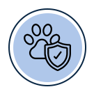 Pet protection default blue icon